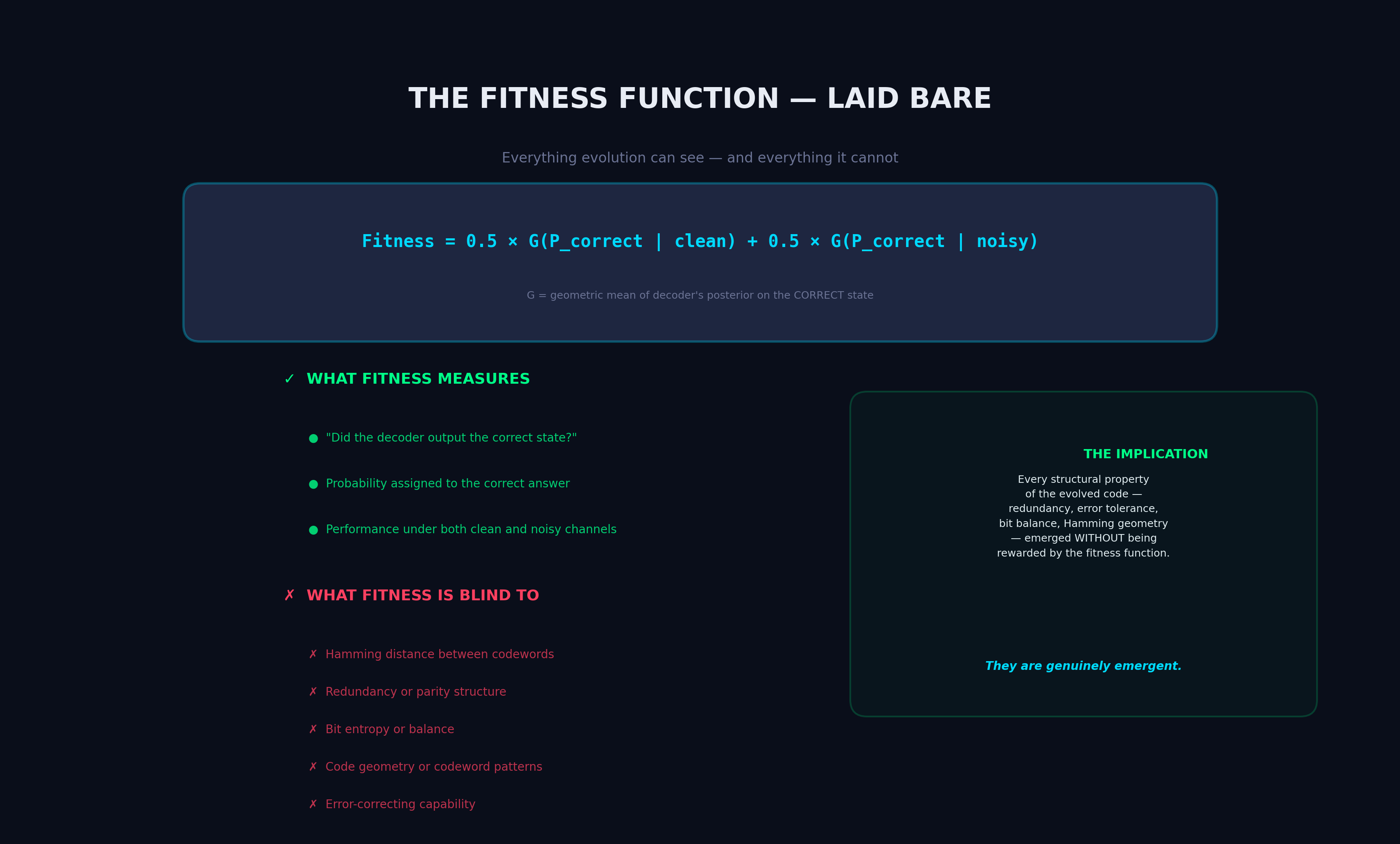 The Fitness Function — Laid Bare